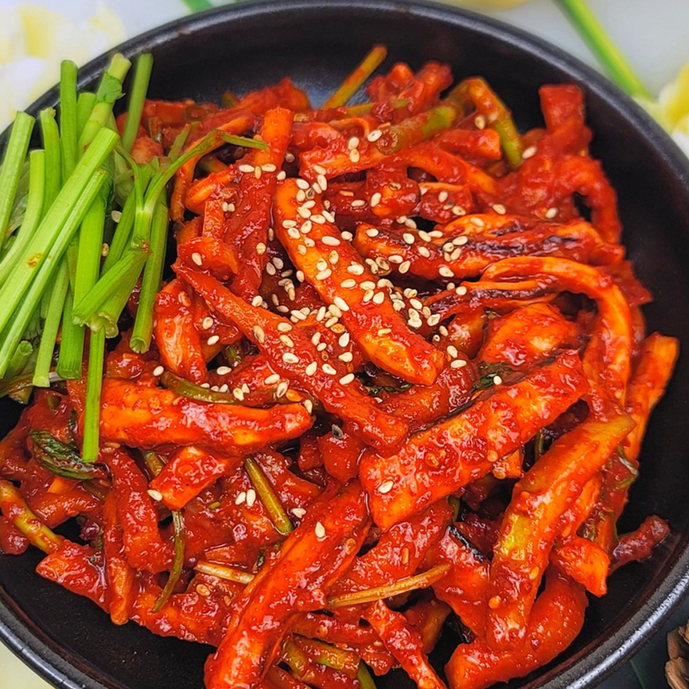 [당일생산] 수제 세콤달콤 도라지 홍어회무침 수제 도라지 오징어초무침 500g 1kg