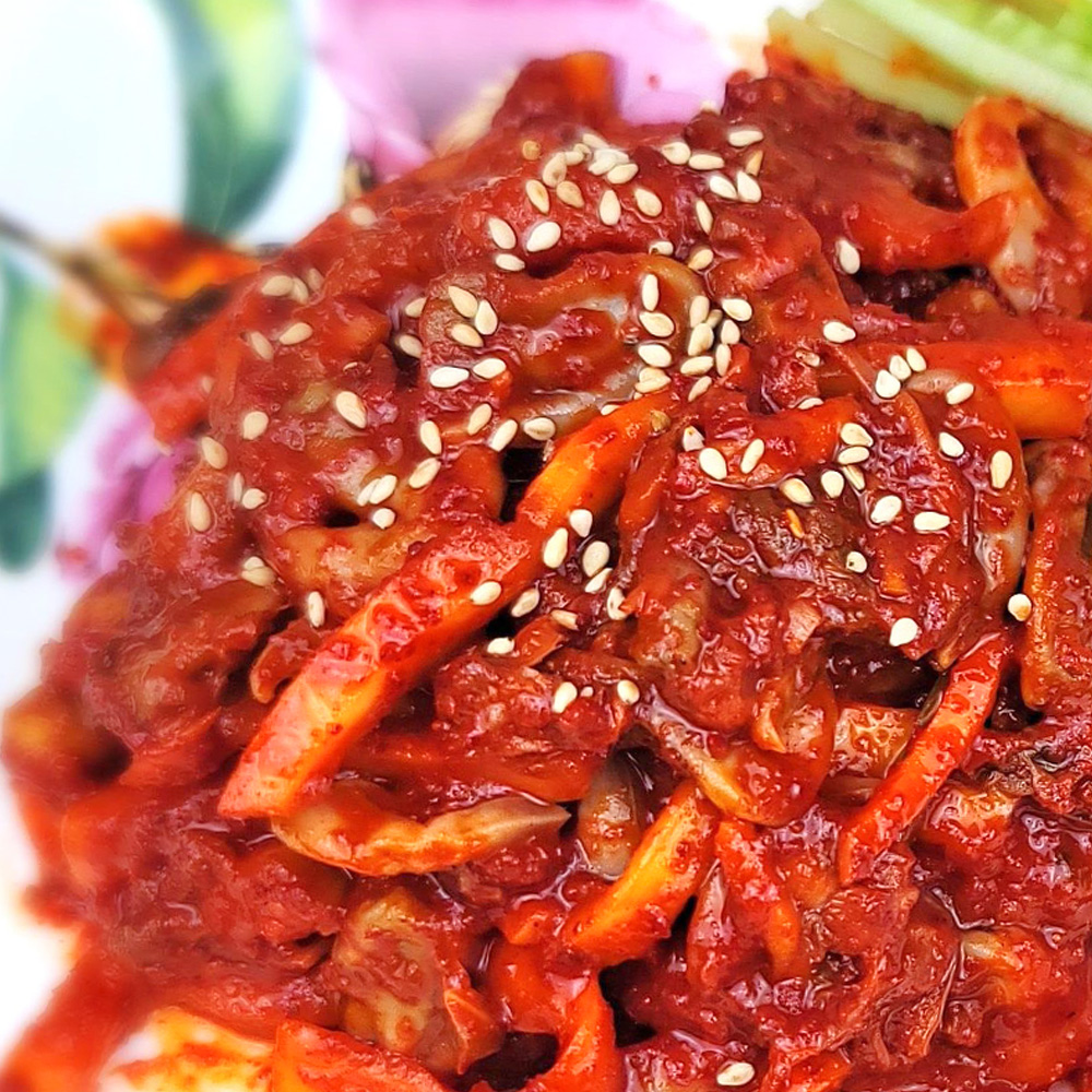 [당일생산] 수제 세콤달콤 도라지 홍어회무침 수제 도라지 오징어초무침 500g 1kg