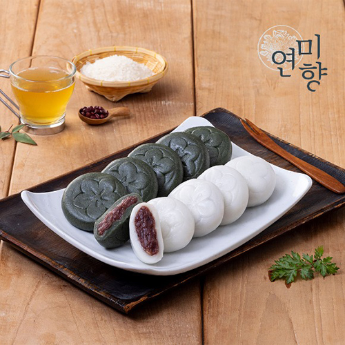 [개별포장] 연미향 국산 멥쌀 쑥 앙금절편+통팥 앙금절편 20개입