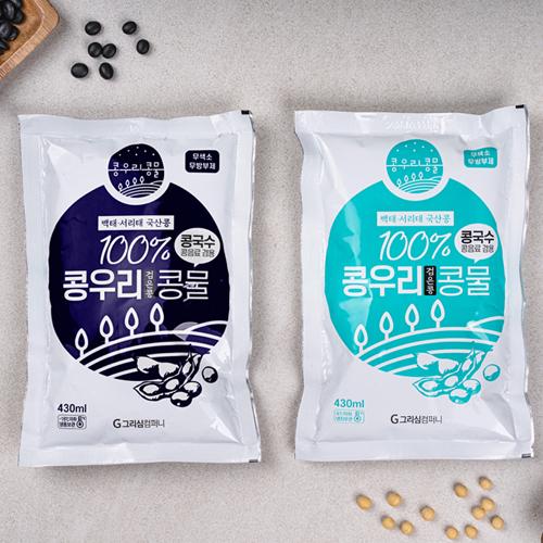 100% 국내산 전통 맷돌방식 무색소 무방부제 국산 검은콩 콩물 430ml x 2팩