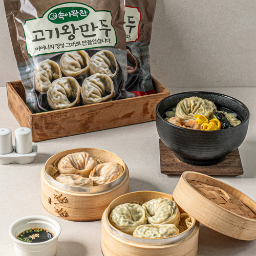 전주한옥 맛있는 만두 왕만두 3종(고기/김치/새우) 1.05kg x 1봉
