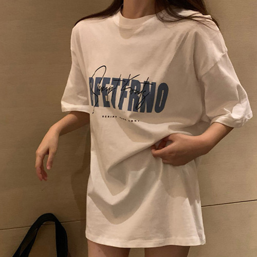 FD-0422  영문레터링 오버핏 반팔 티셔츠 