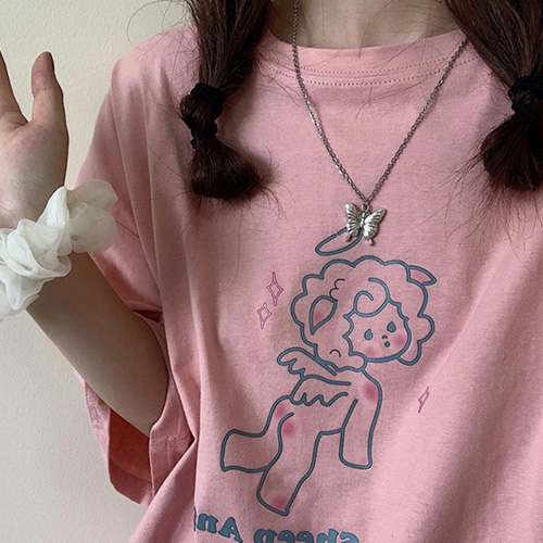 BI-A200450  양천사 반팔 여성 박스 티셔츠 